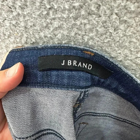J. Brand Skinny Jeans Womens 29 Blue Dark Wash High Rise Stretch Distressed Boho - Picture 7 of 9
